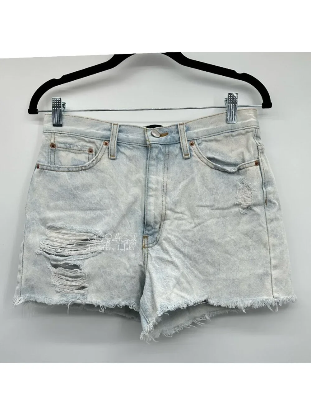 BDG Urban Outfitters Ripped Distressed Girlfriend Ultra High Rise Jean Shorts